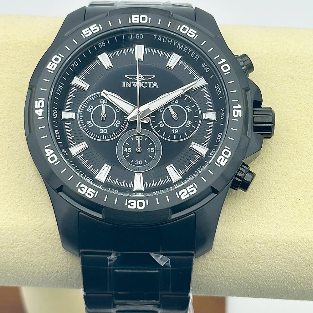 NEW Invicta New Speedway Chronograph Men's Watch - Black Dial & Ion-Plated Case